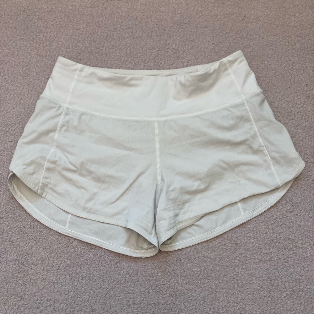 Lululemon Speed Up shorts in white